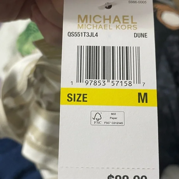 Michael Kors Striped Sleeveless Top‎ | Size Medium | Neutral Chic - Picture 5 of 5